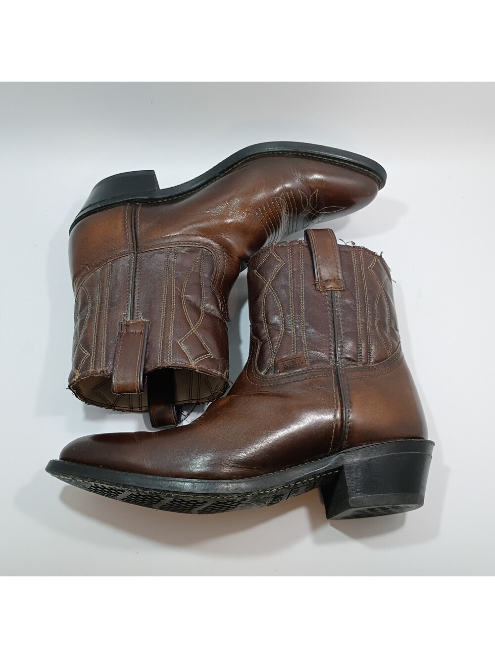 Vtg Men's Vulcan Long Haul Short Casual Ankle Boots Size 9.5 Brown Leather READ